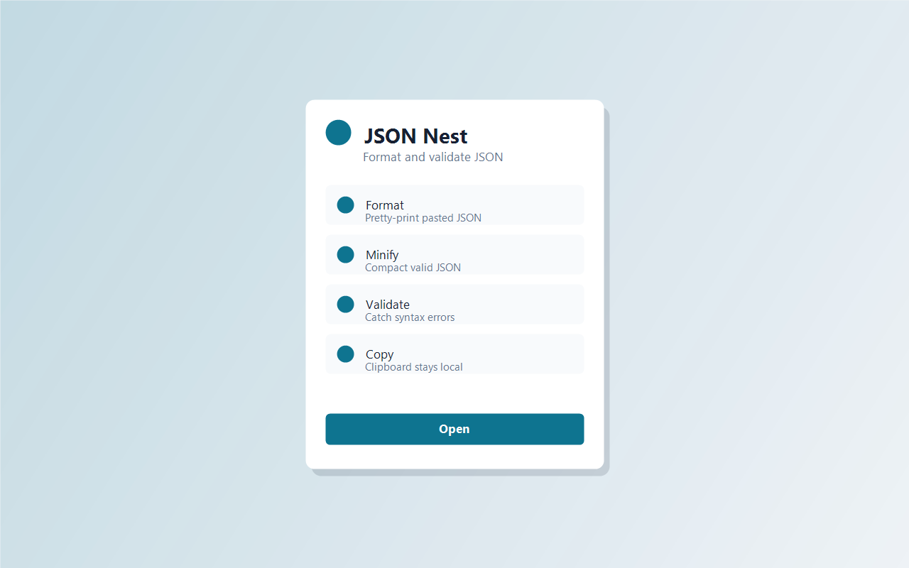 JSON Nest screenshot 1