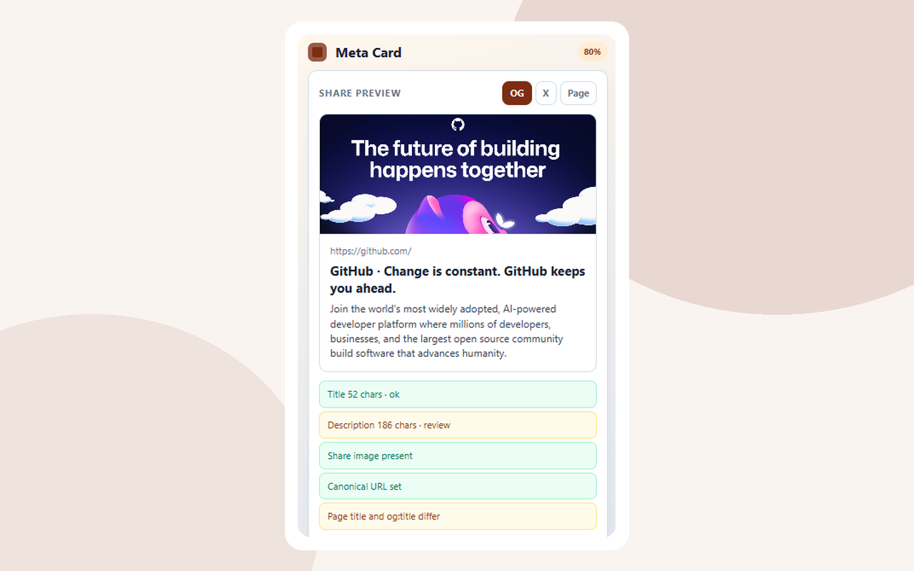 Meta Card screenshot 1