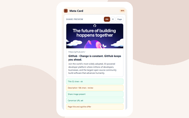 Meta Card screenshot 2