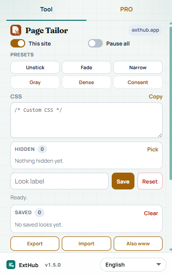 Page Tailor screenshot 1