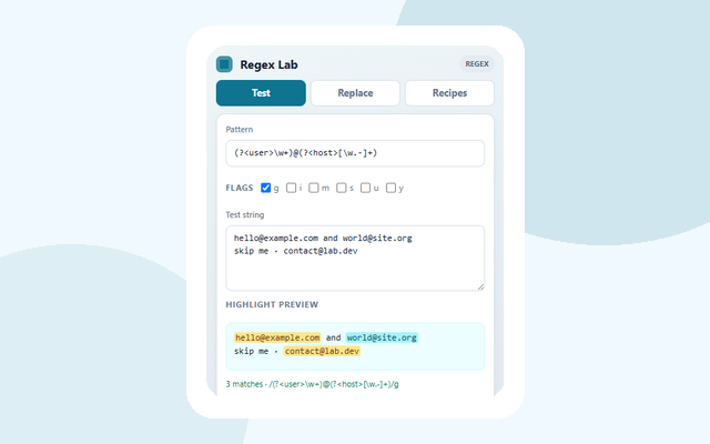 Regex Lab screenshot 2