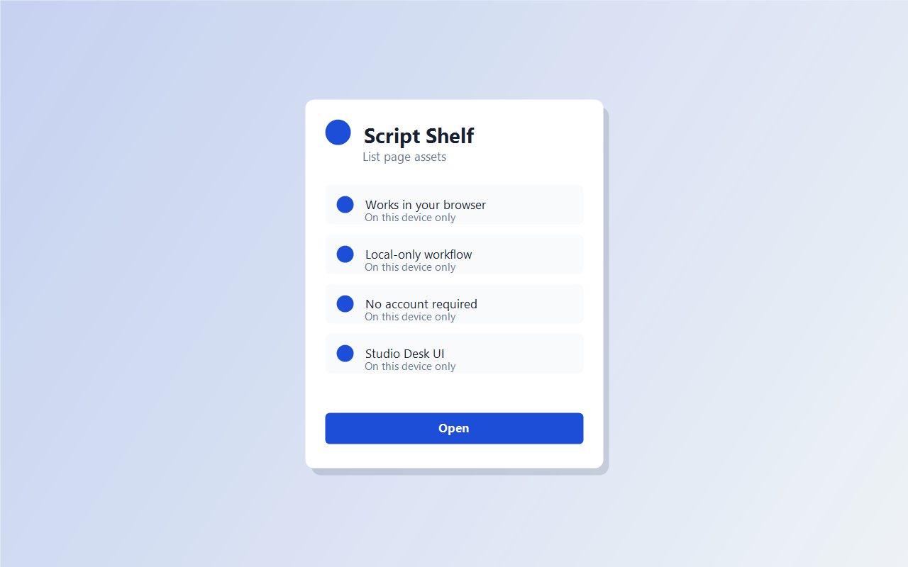 Script Shelf screenshot 1