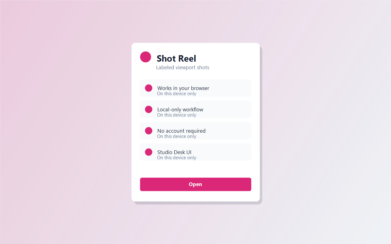 Shot Reel screenshot 1
