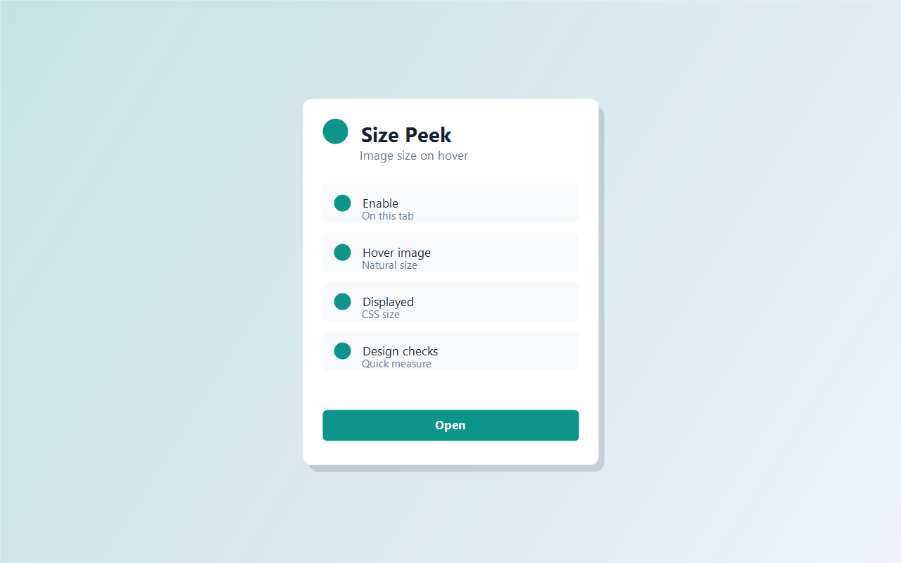 Size Peek screenshot 1