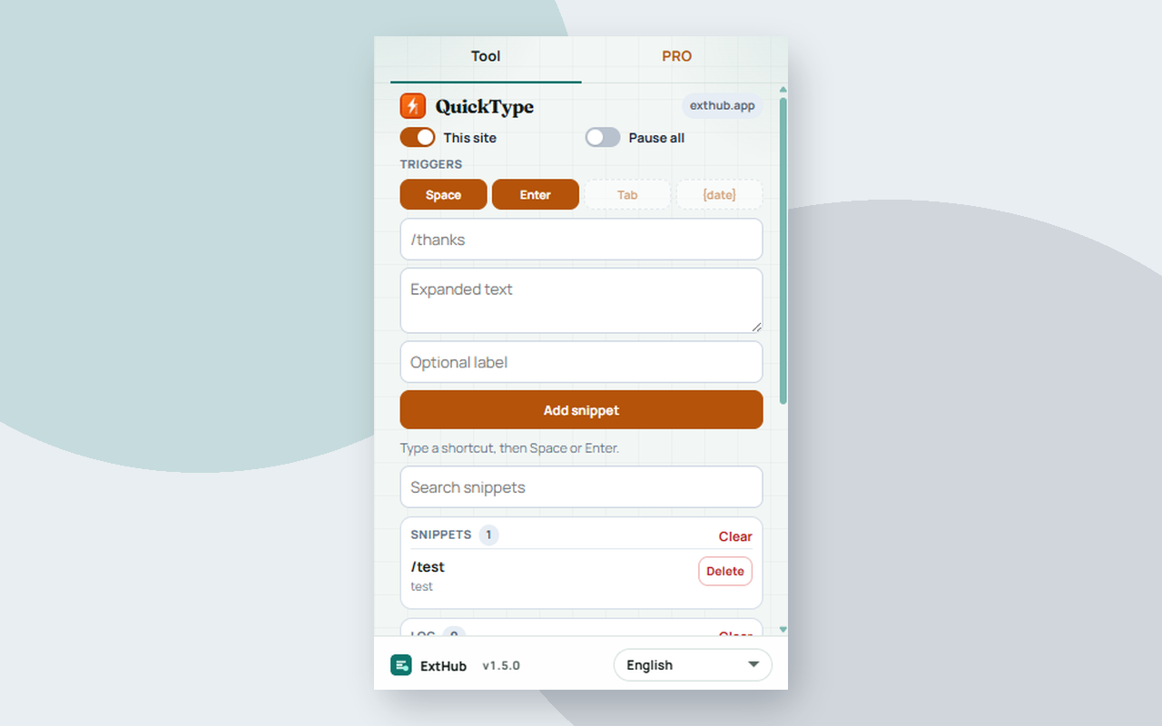 QuickType screenshot 1