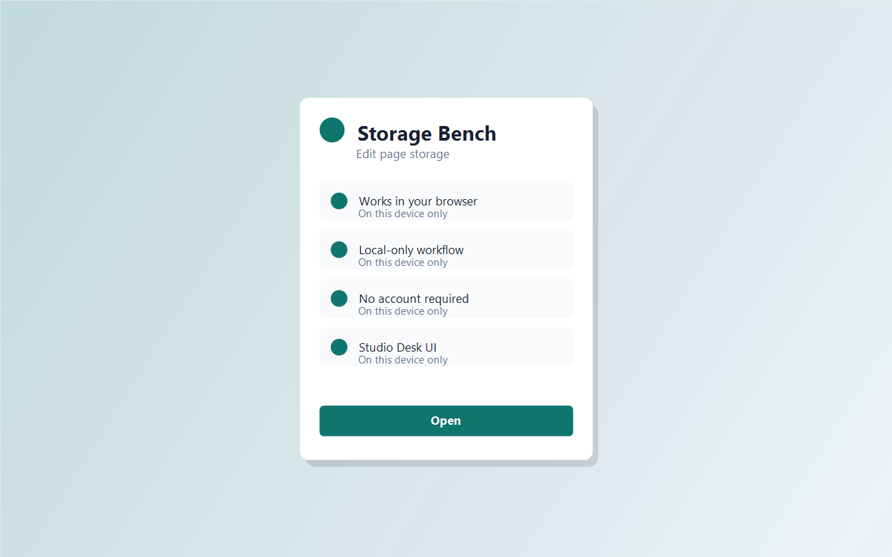 Storage Bench screenshot 1