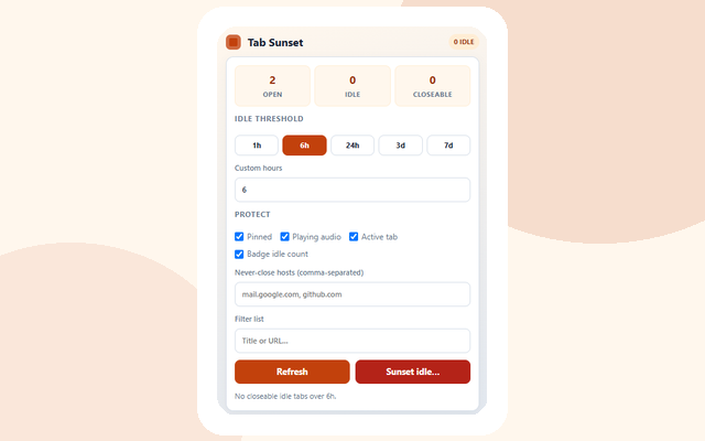 Tab Sunset screenshot 2