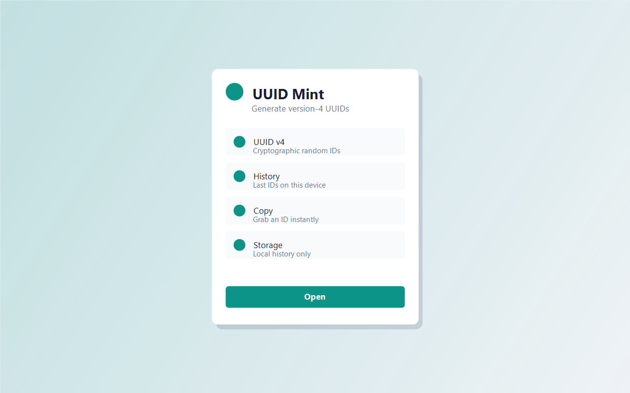 UUID Mint screenshot 1