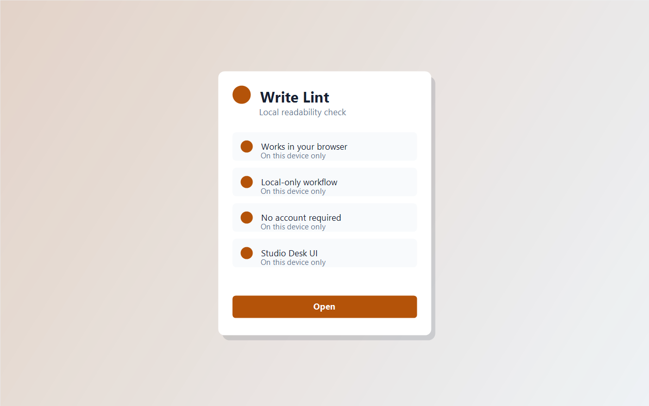 Write Lint screenshot 1