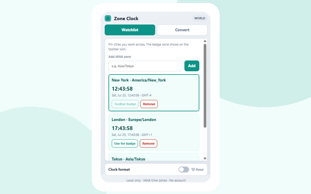 Zone Clock screenshot 2