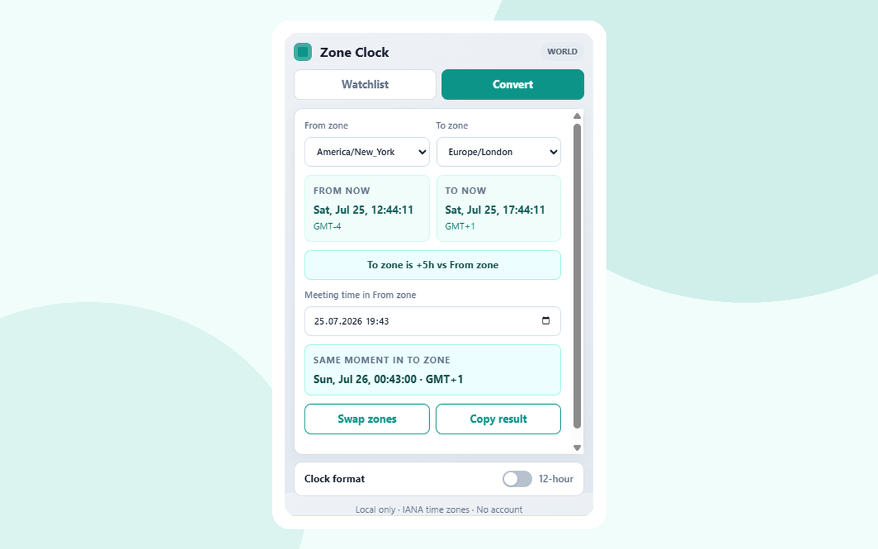 Zone Clock screenshot 3